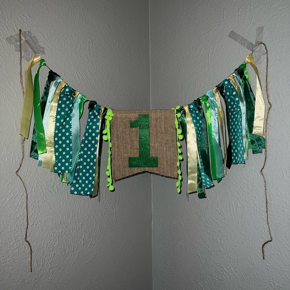 First Birthday Highchair decoration jungle Green theme - Picture 2 of 3